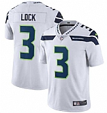 Nike Seahawks Men & Women & Youth 3 Drew Lock White Vapor Limited Jersey,baseball caps,new era cap wholesale,wholesale hats